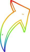 rainbow gradient line drawing cartoon pointing arrow vector