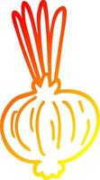 warm gradient line drawing cartoon onion vector