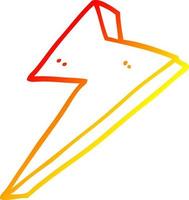 warm gradient line drawing cartoon lightning vector