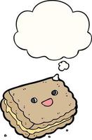 cartoon biscuit and thought bubble vector