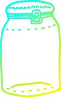 cold gradient line drawing cartoon glass jar vector