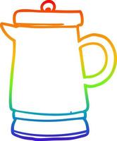rainbow gradient line drawing old metal kettle vector