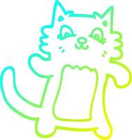 cold gradient line drawing cartoon dancing cat vector