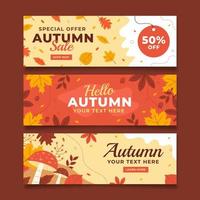 plantilla de banner de otoño vector