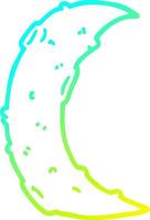 cold gradient line drawing cartoon moon vector