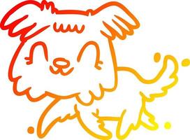 warm gradient line drawing little dog vector