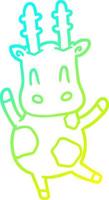 cold gradient line drawing cute giraffe vector