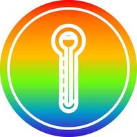 glass thermometer circular in rainbow spectrum vector