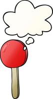cartoon lollipop and thought bubble in smooth gradient style vector