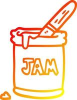 warm gradient line drawing cartoon jam jar vector