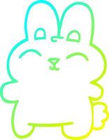 cold gradient line drawing happy cartoon rabbit vector