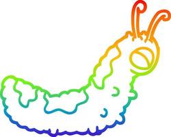 rainbow gradient line drawing funny cartoon caterpillar vector