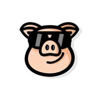 PIG AND SUNGLASSES VECTOR