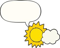 cartoon weather and speech bubble vector