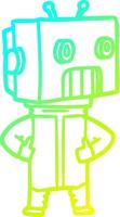 cold gradient line drawing cartoon robot vector