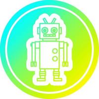 dancing robot circular in cold gradient spectrum vector