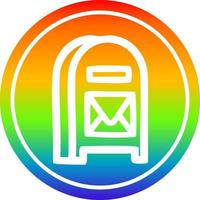 buzón de correo circular en el espectro del arco iris vector