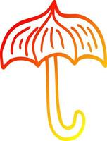 warm gradient line drawing cartoon open umbrella vector