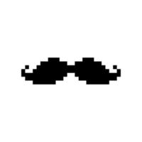 bigote pixel art vector aislado sobre fondo blanco