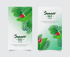 vector de colección de historias de plantilla de diseño de venta de verano fantástico