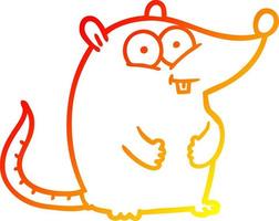 warm gradient line drawing cartoon happy white lab mouse vector