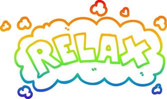 rainbow gradient line drawing cartoon relax symbol vector