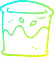 bebida de dibujos animados de dibujo de línea de gradiente frío en vaso de vidrio vector