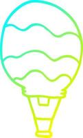cold gradient line drawing cartoon hot air balloon vector