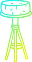 cold gradient line drawing cartoon breakfast stool vector