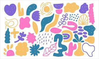 Handdrawn doodle abstract element shape. Vector big collection set