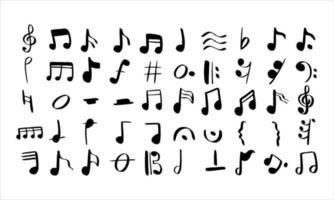 Musical note symbol icon shape. Octave, keys vector isolated collection.