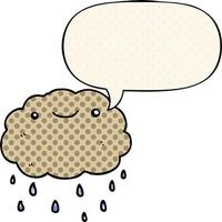 cartoon cloud and speech bubble in comic book style vector