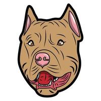 bulldog cara cabeza aislado vector ilustración