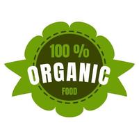 vectores premium etiquetas 100 por ciento de alimentos orgánicos.