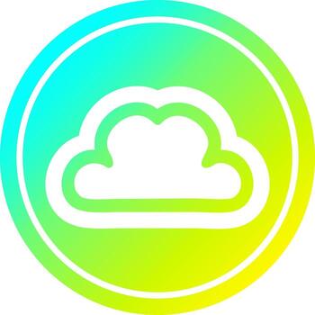 simple cloud circular in cold gradient spectrum vector