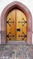 old wooden door with ornements photo