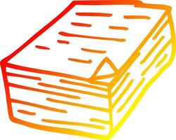 warm gradient line drawing cartoon pile of paper vector