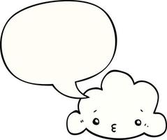 cute cartoon cloud and speech bubble vector