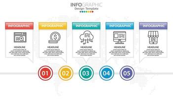 plantilla de diseño de infografías de línea de tiempo con opciones, diagrama de proceso. vector