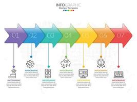 Infographic template design with 6 color options. vector