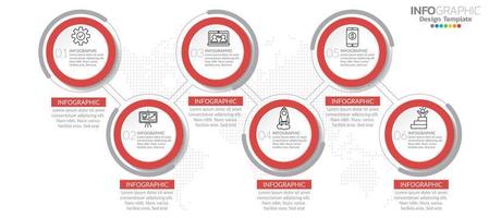 plantilla de infografía con pasos y procesos para su diseño. vector