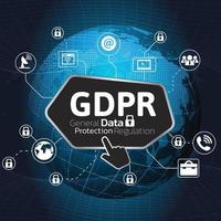 Reglamento general de protección de datos gdpr concepto de fondo. vector