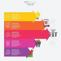 concepto de negocio infográfico con 5 opciones o pasos. vector