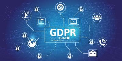 Reglamento general de protección de datos gdpr concepto de fondo. vector