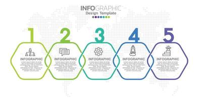 concepto de negocio infográfico con 5 opciones o pasos. vector