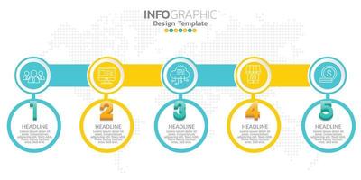 Infographic business concept with 5 options or steps. Vector illustration