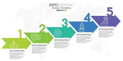 concepto de negocio infográfico con 5 opciones o pasos. vector