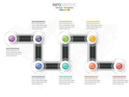 Diseño de plantilla infográfica con 6 opciones de color. vector