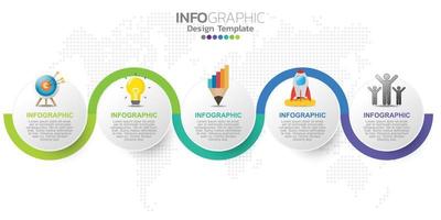 Infographic business concept with 5 options or steps. vector