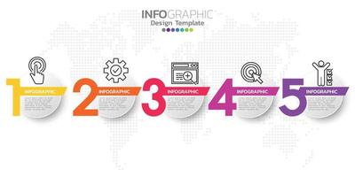 Infographic business concept with 5 options or steps. Vector illustration